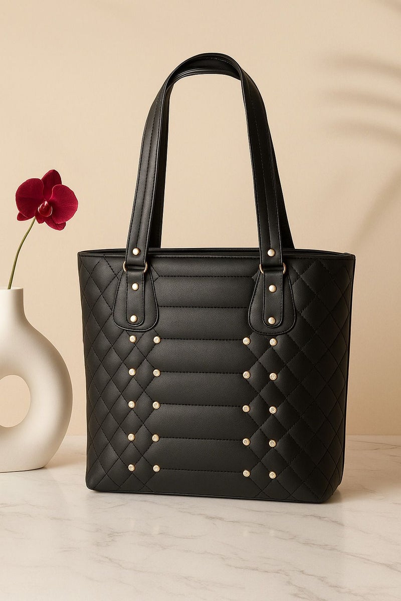 Osman Black Quilted Handbag for Women - Image 1